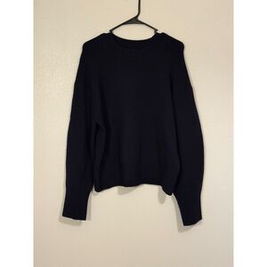 $295 VINCE SWEATER WOOL CASHMERE CREW NECK PULLOVER BLACK X-Large classic preppy